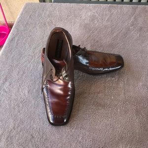 Shoes brown and tan genuine leather.